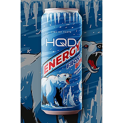 Напиток безалкогольный тонизирующий энергетический " HQD ENERGY FROST BITE" ледяной тропик 0,45 мл