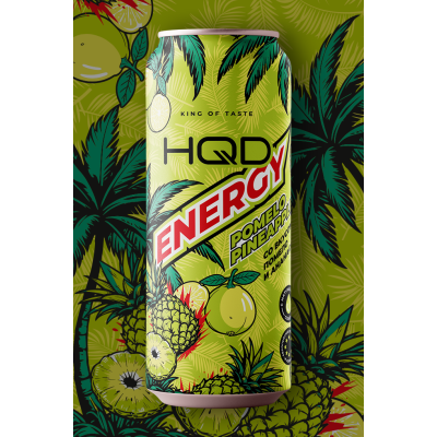 Напиток безалкогольный тонизирующий энергетический " HQD ENERGY POMELO PINEAPPLE" помело ананас 0,45 мл
