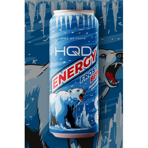 Напиток безалкогольный тонизирующий энергетический " HQD ENERGY FROST BITE" ледяной тропик 0,45 мл