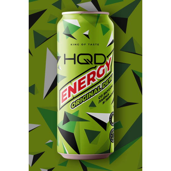 Напиток безалкогольный тонизирующий энергетический " HQD ENERGY ORIGINAL DEW" лайм и лимон 0,45 мл