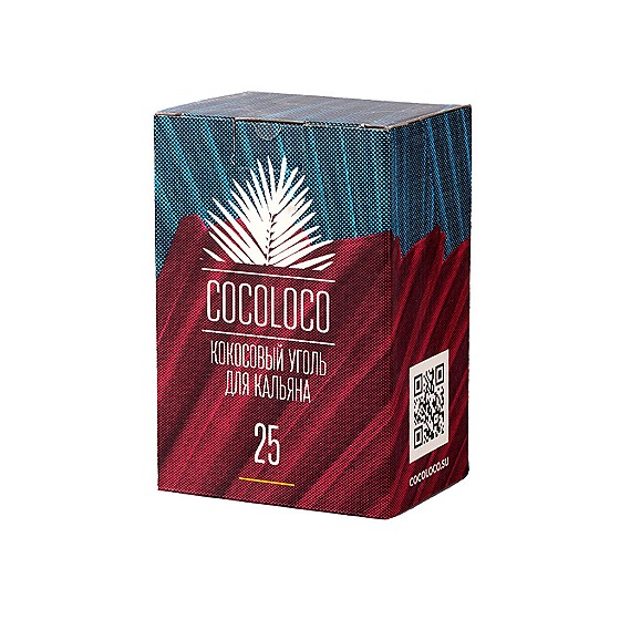 Уголь для кальяна кокосовый Cocoloco 25мм (1 кг) 72 шт