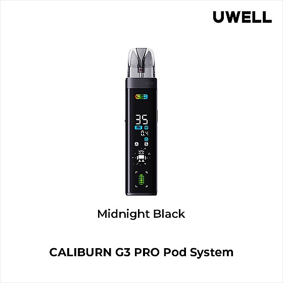Вейп Uwell CALIBURN G3 PRO ( Черный ) Midnight-Black